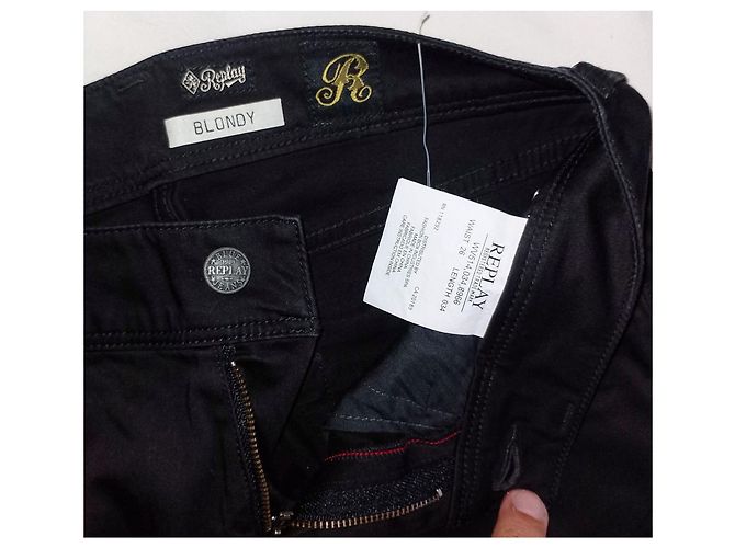 Autre Marque Replay Blondy Vaqueros Slim Negros - vista 4