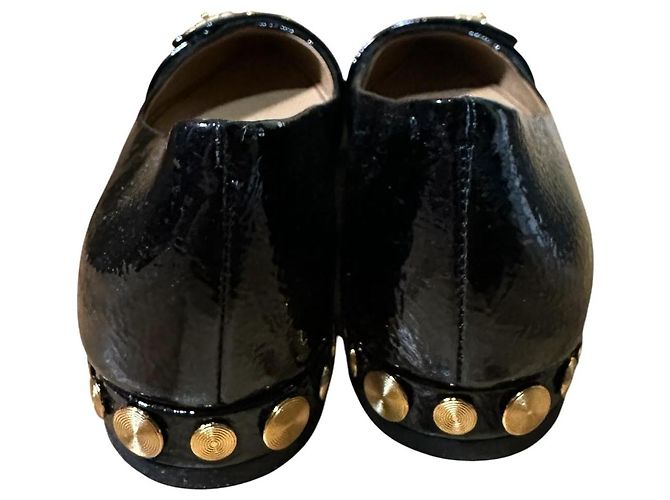 Tory Burch Ballerine a punta in vernice nera con borchie Nero - vista 4