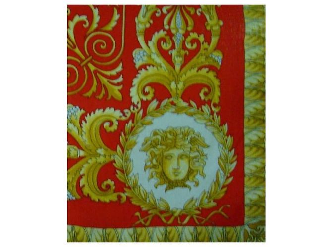 Versace Atelier Foulard in seta rosso e oro D'oro - vista 5