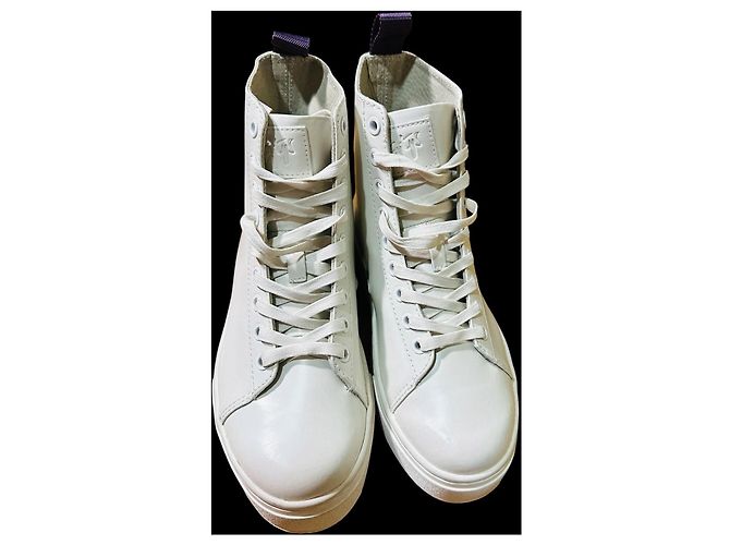 Autre Marque Eytys Kibo Sneakers Alte in Pelle Bianca Bianco - vista 2