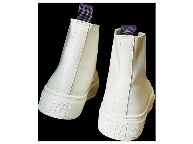 Autre Marque Eytys Kibo Sneakers Alte in Pelle Bianca Bianco - vista 4