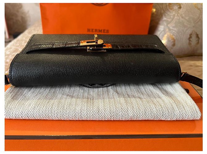 Hermès Kelly To Go Clutch in Vitello Epsom Nero - vista 11