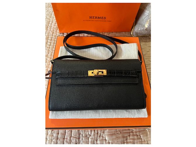Hermès Kelly To Go Clutch in Vitello Epsom Nero - vista 2