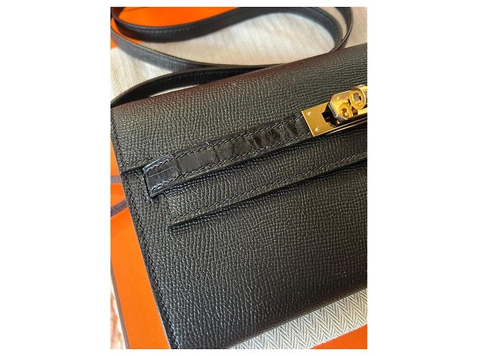 Hermès Kelly To Go Clutch in Vitello Epsom Nero - vista 7