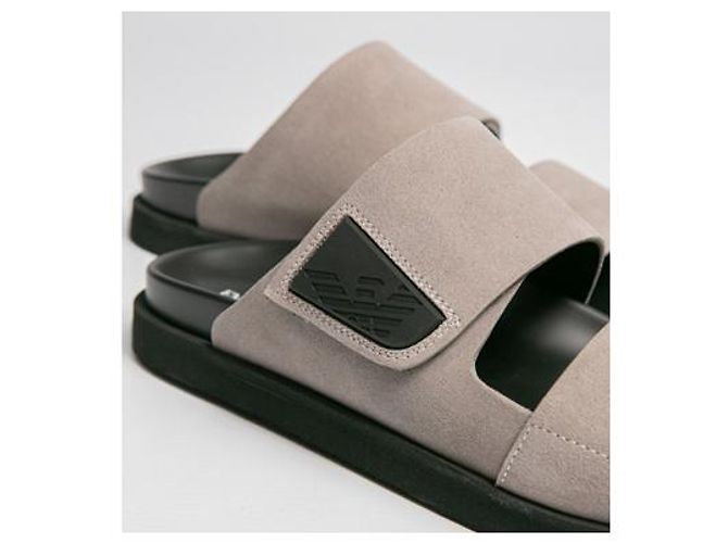 Sandali Emporio Armani in camoscio beige da uomo - vista 3