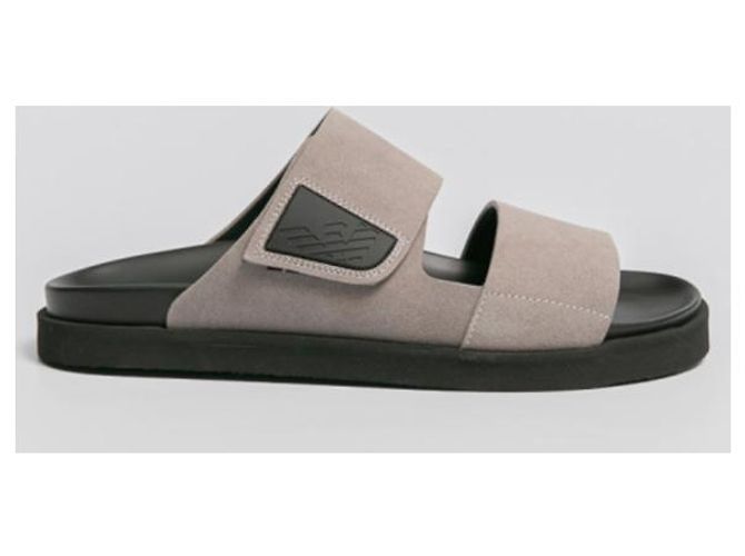Sandali Emporio Armani in camoscio beige da uomo - vista 4