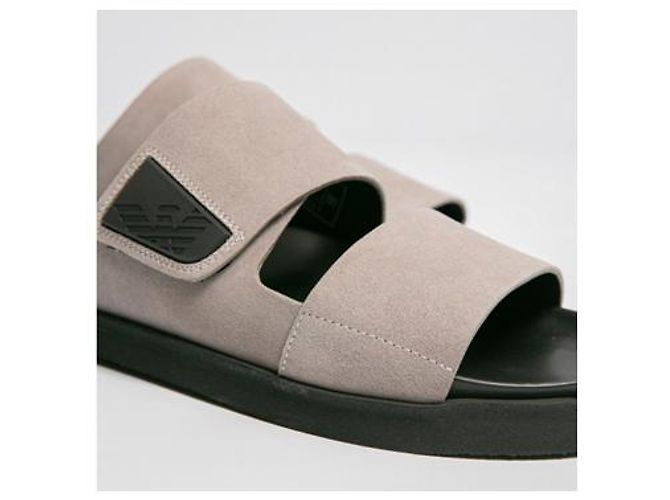 Sandali Emporio Armani in camoscio beige da uomo - vista 5