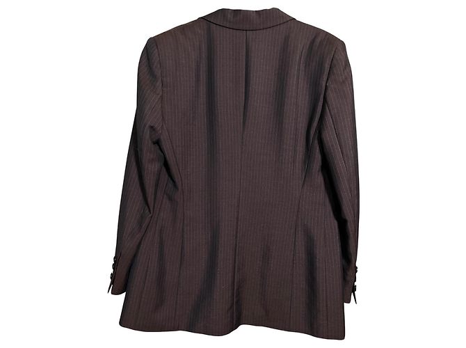 Blazer Escada Margaretha Ley de Lana y Mohair Raya Diplomática Castaño - vista 2