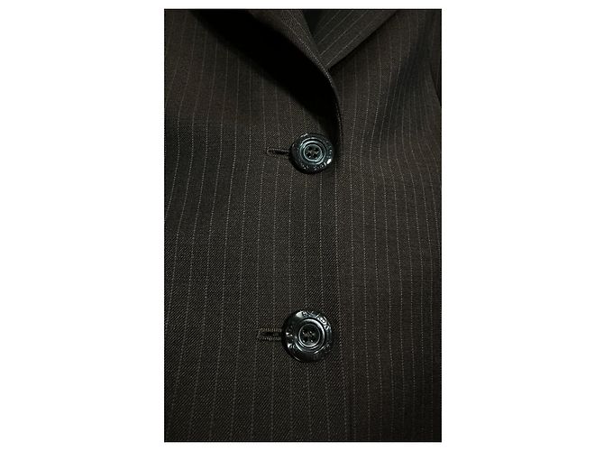 Blazer Escada Margaretha Ley de Lana y Mohair Raya Diplomática Castaño - vista 3