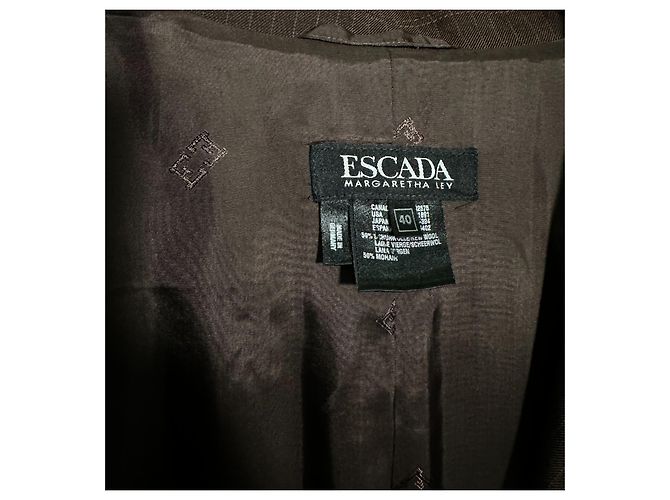 Blazer Escada Margaretha Ley de Lana y Mohair Raya Diplomática Castaño - vista 5