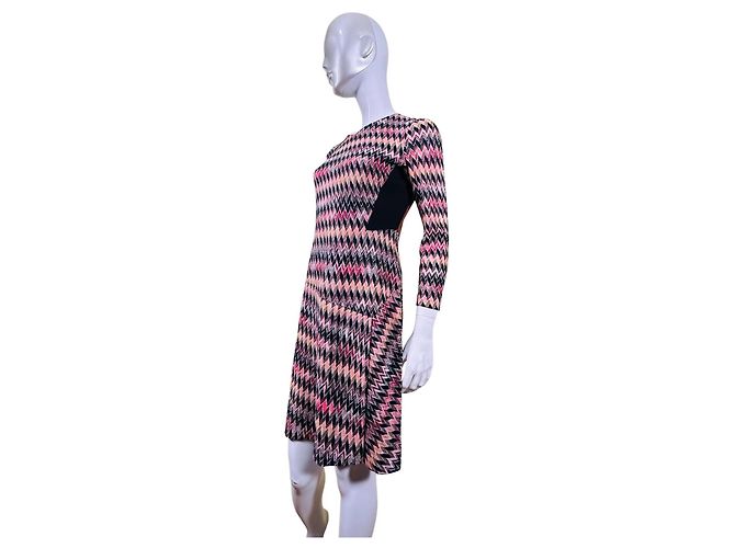 Missoni Vestido estampado zigzag Castaño Negro Rosa Beige - vista 3