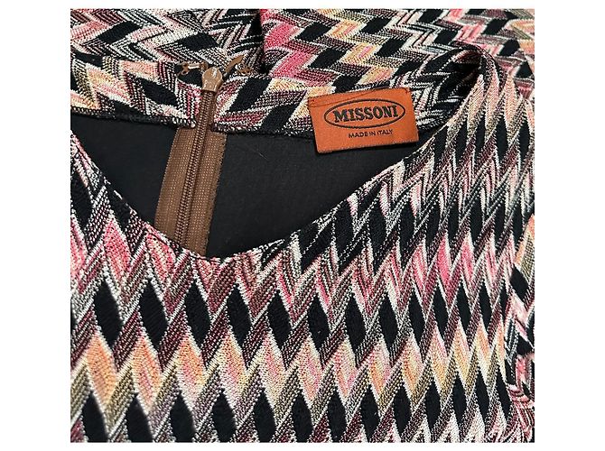 Missoni Vestido estampado zigzag Castaño Negro Rosa Beige - vista 4