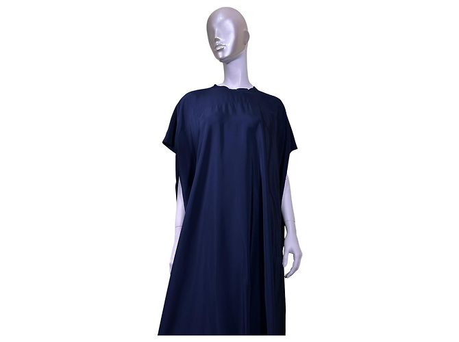 Autre Marque Sophie D'Hoore Seidenkleid Navy Dunkelblau - Ansicht 2
