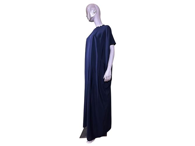 Autre Marque Sophie D'Hoore Seidenkleid Navy Dunkelblau - Ansicht 3