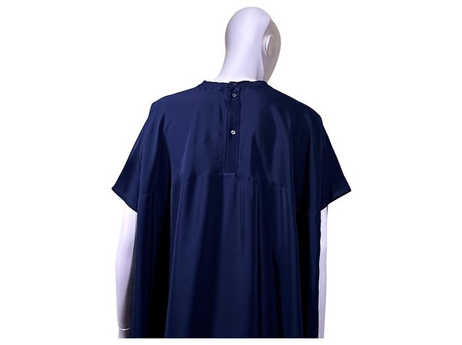 Autre Marque Sophie D'Hoore Seidenkleid Navy Dunkelblau - Ansicht 6
