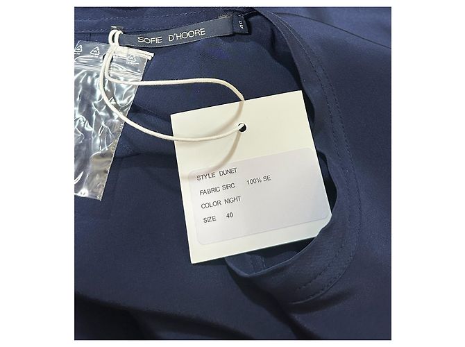 Autre Marque Sophie D'Hoore Seidenkleid Navy Dunkelblau - Ansicht 8