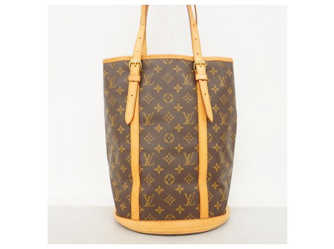Borsa Tote Louis Vuitton Monogram Bucket GM Marrone - vista 11