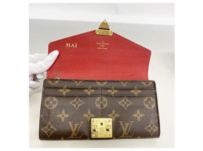 Louis Vuitton Monogram Portefeuille Pallas Long Wallet Castaño Fucsia - vista 9