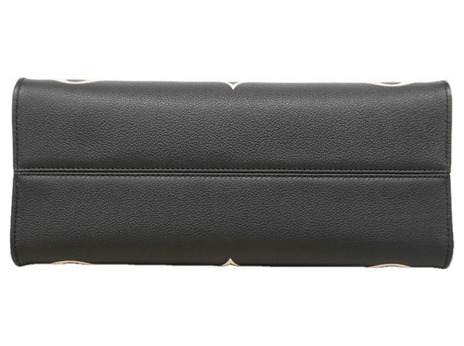 Borsa Tote Louis Vuitton Monogram Empreinte Bicolor OnTheGo MM Nero Beige - vista 3