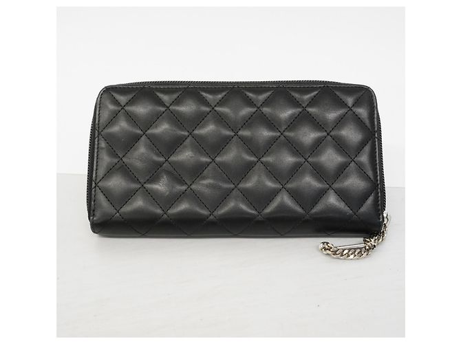 Cartera larga de piel de cordero Cambon Chanel Negro - vista 8