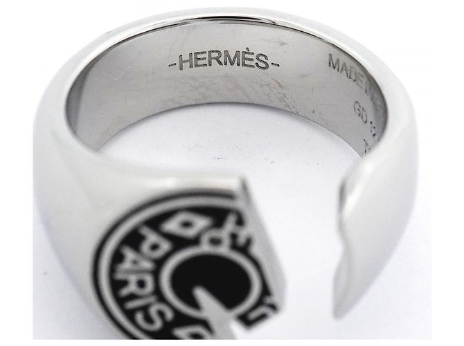 Ring Hermès Anello Carousel Hermes Nero Argento - vista 4