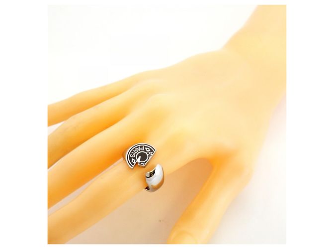 Ring Hermès Anello Carousel Hermes Nero Argento - vista 7