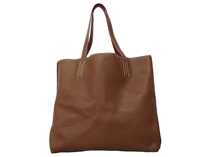 Hermès Borsa Tote Hermes Double Sens 36 Marrone - vista 12