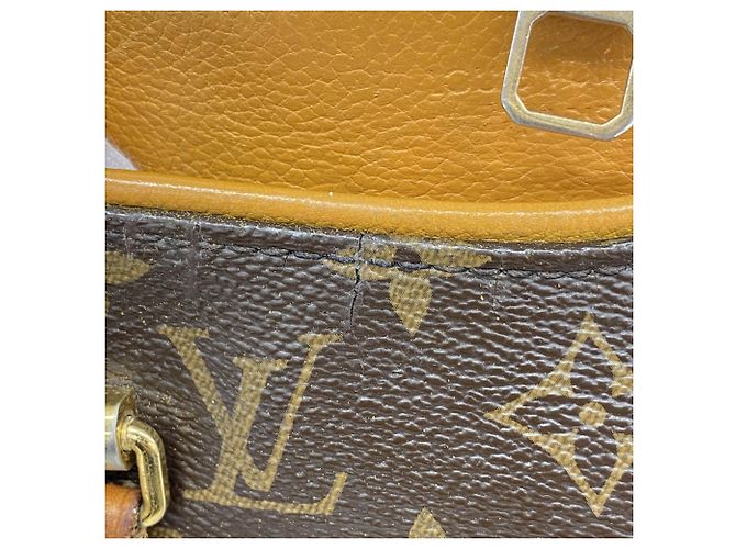 Borsa Louis Vuitton Monogram Pallas in Saffron D'oro - vista 7