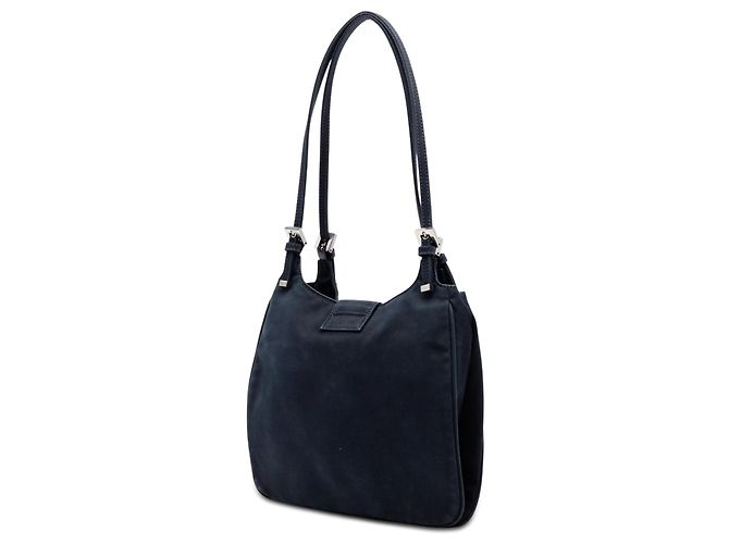 Borsa a Spalla Fendi Blue Canvas FF Marble Blu navy - vista 2