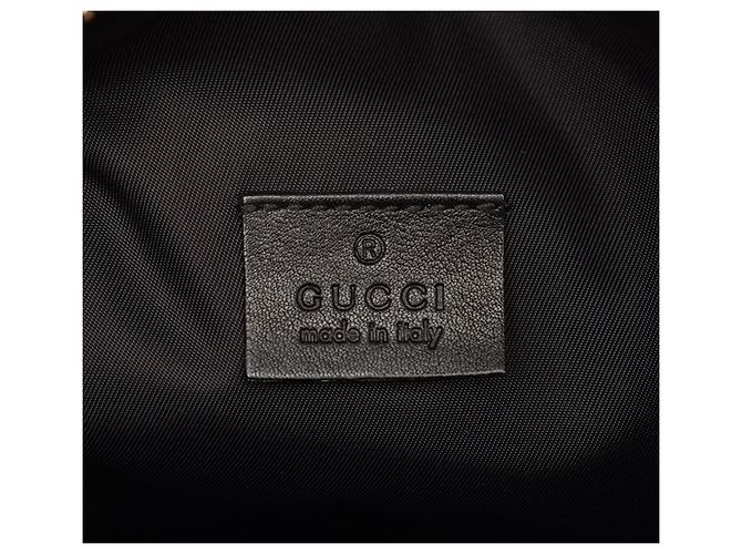 Clutch in nylon nero con bordatura Guccissima Gucci - vista 5
