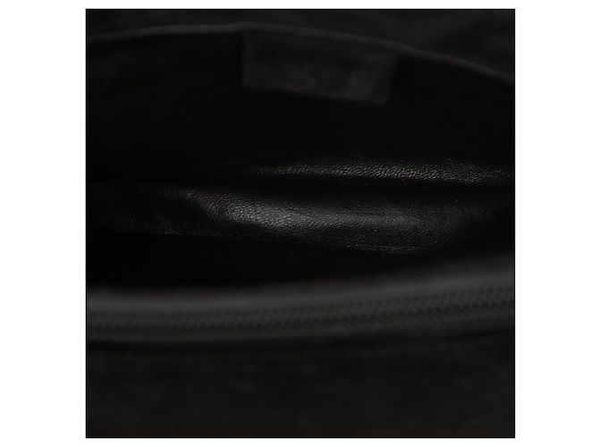 Borsa Gucci in scamosciato nero con manico in metallo - vista 4