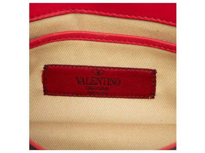 Valentino Red Mini Leather Rockstud Glam Lock Crossbody Rosso - vista 5