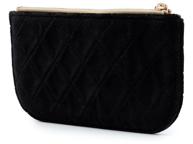 Pochette Chanel Black Small Quilted Velvet Medallion con zip Nero - vista 2