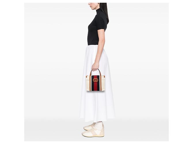 Tote in mini tela beige con G intrecciato Gucci - vista 6
