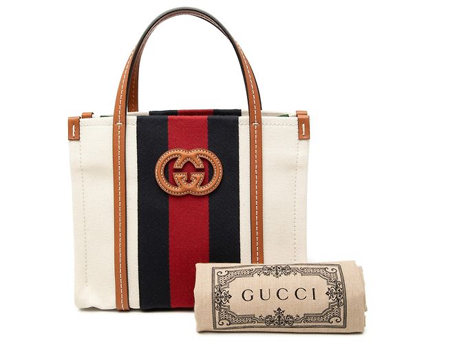 Tote in mini tela beige con G intrecciato Gucci - vista 7