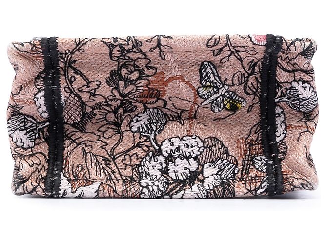 Dior Mini Book Tote Vertical Jardin Magique in tela ricamata rosa - vista 3
