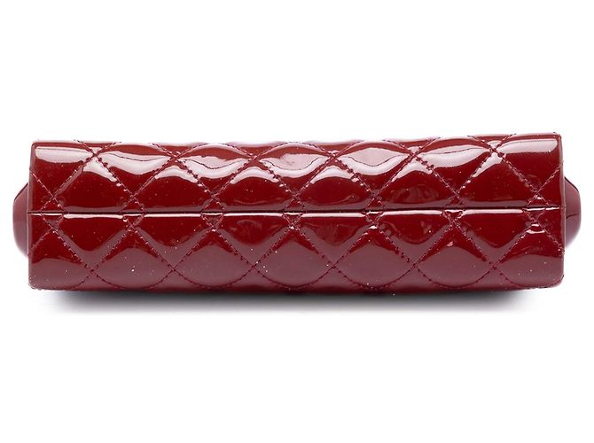 Clutch Chanel Red CC Quilted Patent Timeless Rosso Bordò - vista 3