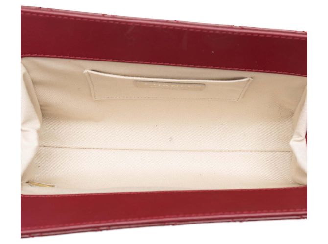 Clutch Chanel Red CC Quilted Patent Timeless Rosso Bordò - vista 4