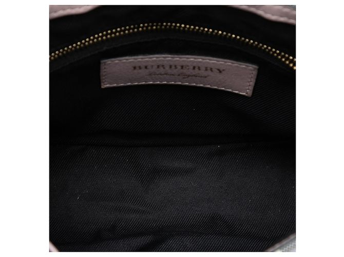 Burberry Pink Small Haymarket Check Nylon e pelle Dickens Crossbody Rosa - vista 4