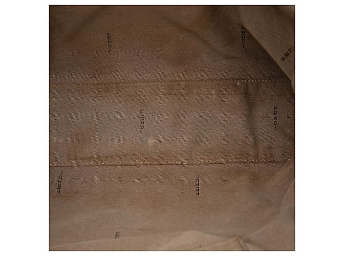 Fendi Brown Zucchino Canvas Chef Shopping Tote Braun Hellbraun - Ansicht 4