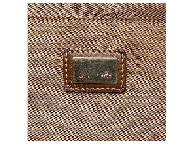 Fendi Brown Zucchino Canvas Chef Shopping Tote Braun Hellbraun - Ansicht 5