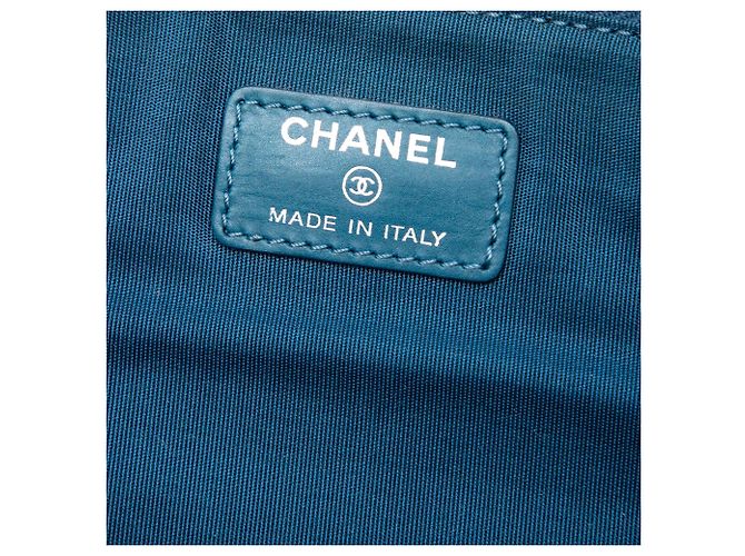 Chanel Blue CC gestepptes Lammleder Multi-Zip Clutch Blau - Ansicht 5