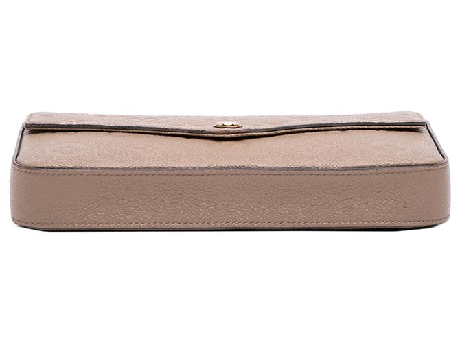 Pochette Felicie Louis Vuitton in pelle Empreinte Monogram beige - vista 3