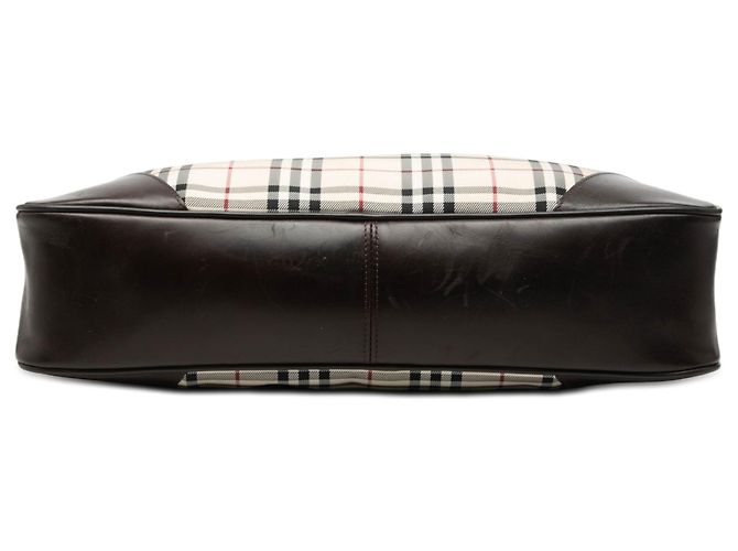 Borsa da viaggio in tela Burberry Beige House Check - vista 3