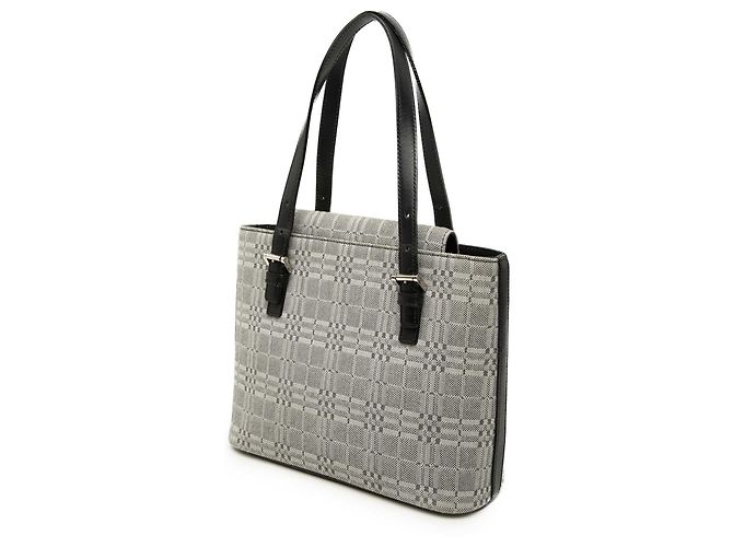 Burberry Gray Tonal Check Canvas Tote Braun - Ansicht 2