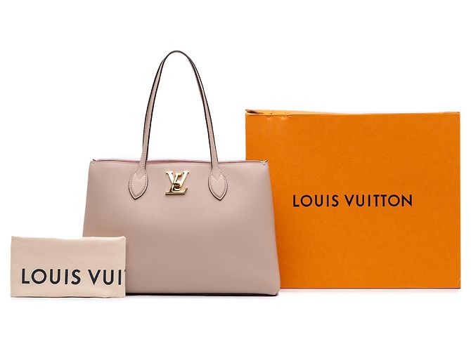 Twist Borsa Tote Lockme Shopper in pelle marrone Louis Vuitton Carne - vista 6