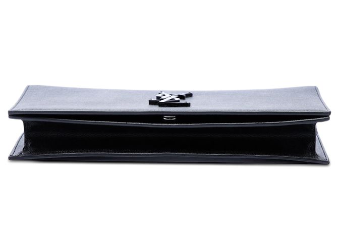 Saint Laurent Kate Clutch Monogram Monochrome in schwarzem Grain de Poudre Leder - Ansicht 3