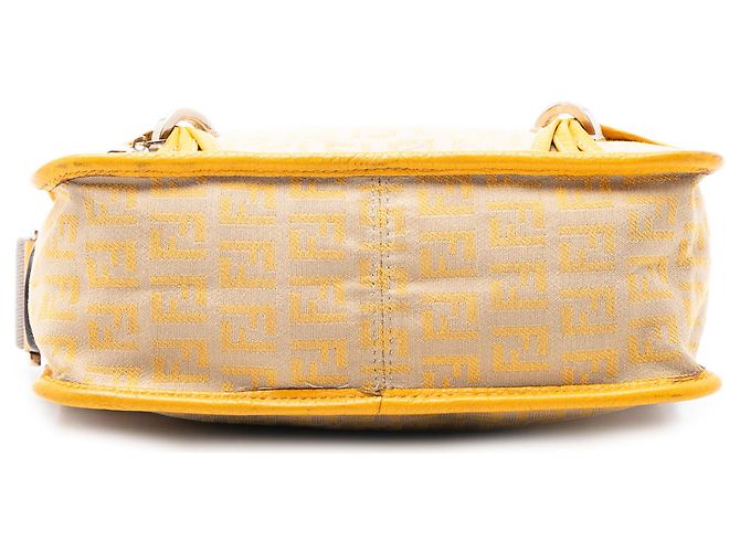 Fendi Beige Zucchino Canvas F Charm Crossbody - vista 3