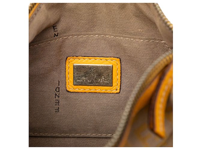 Fendi Beige Zucchino Canvas F Charm Crossbody - vista 5