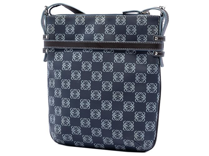 LOEWE Sac bandoulière en toile enduite Blue Anagram Bleu - vue 2